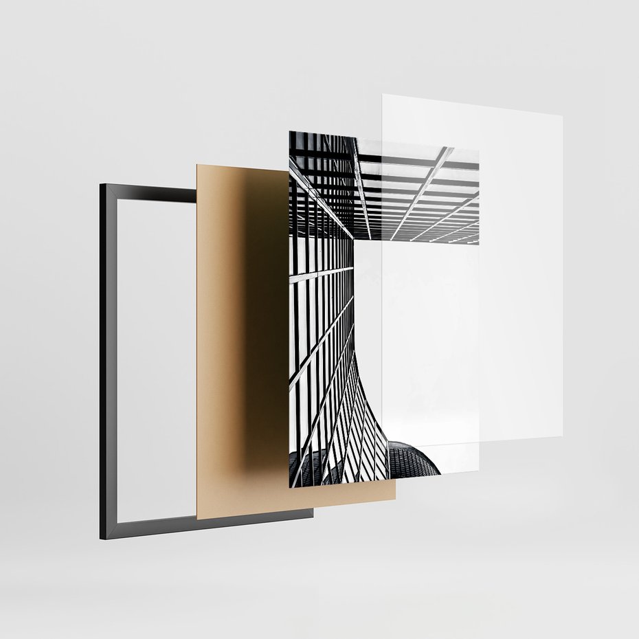 Zestaw obrazy w ramie, plakaty - architektura, budynki, miejski - rama czarna