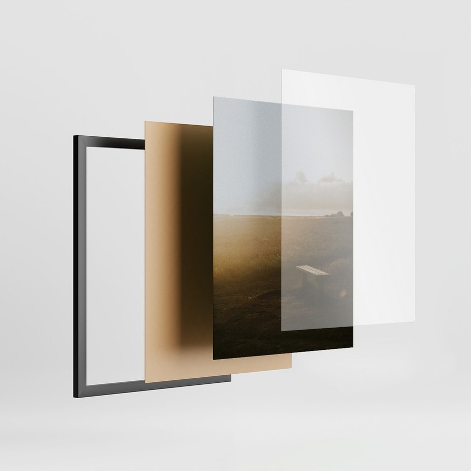 Zestaw obrazy w ramie, plakaty - krajobraz, natura, zachód słońca - rama czarna