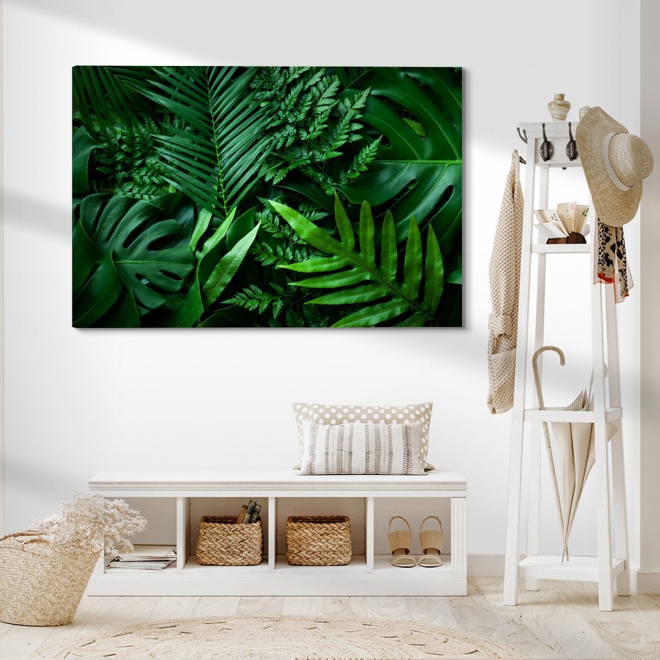 Obraz na płótnie - liście, rośliny, zielony