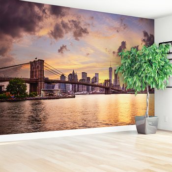 Fototapeta - most Brookliński, Manhattan, panorama