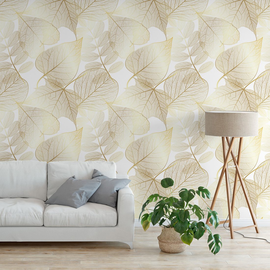 Tapeta - liście, ornament, tło