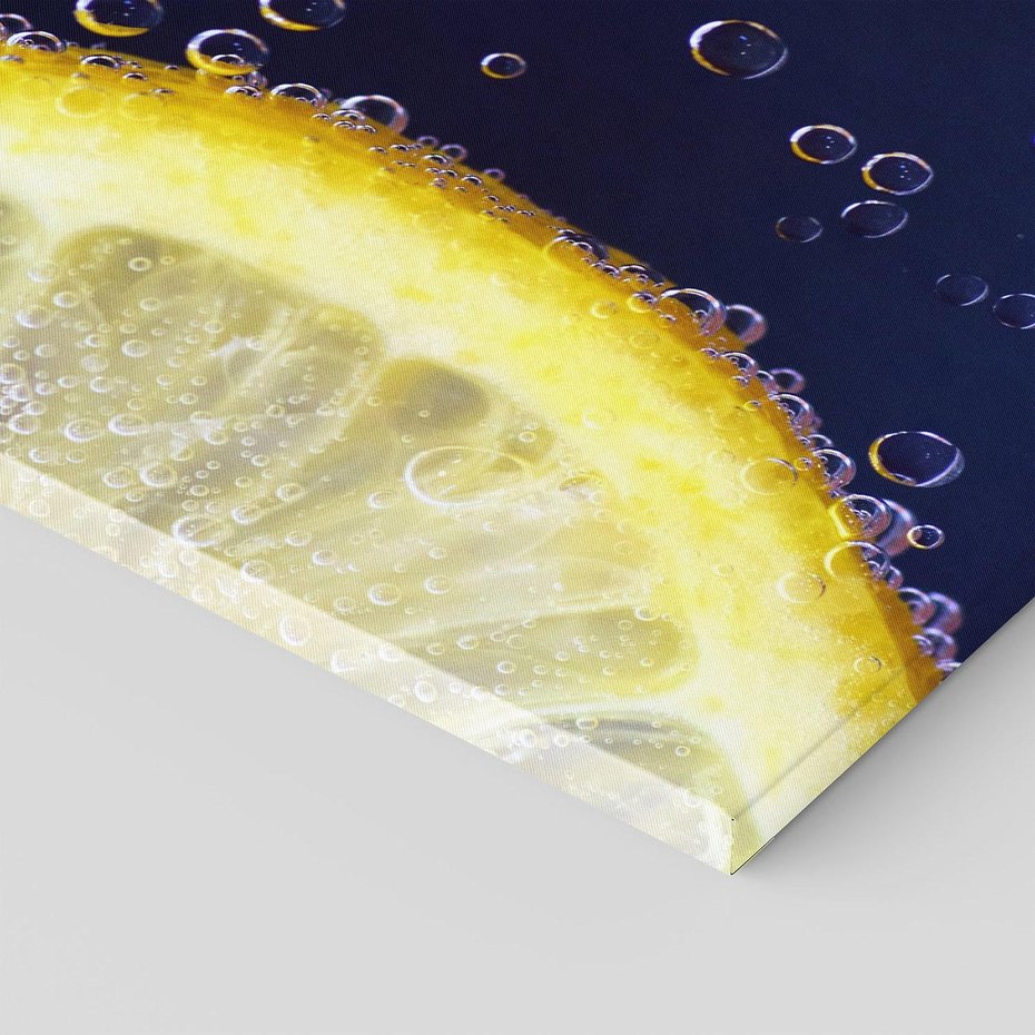 Obraz na płótnie - cytryna, woda, bąbelki