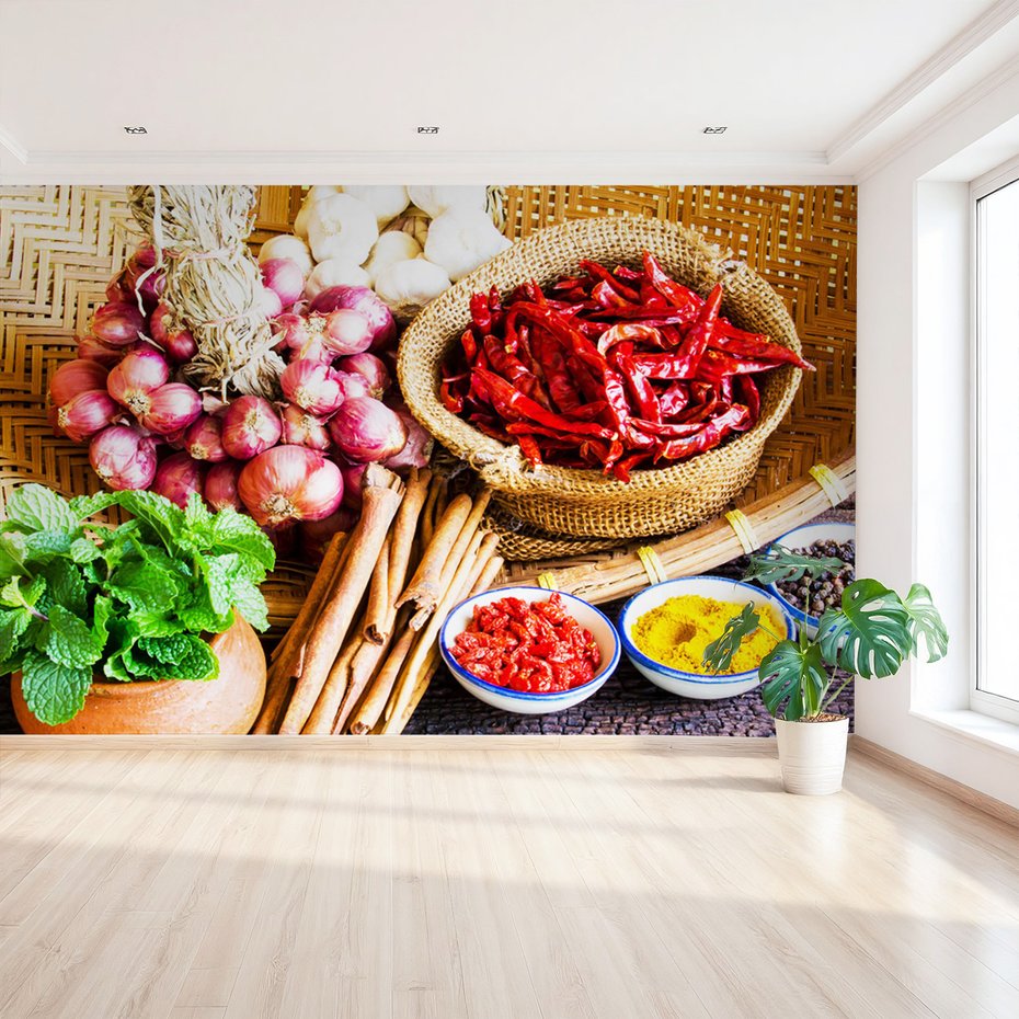 Fototapeta - przyprawy, warzywa, jedzenie