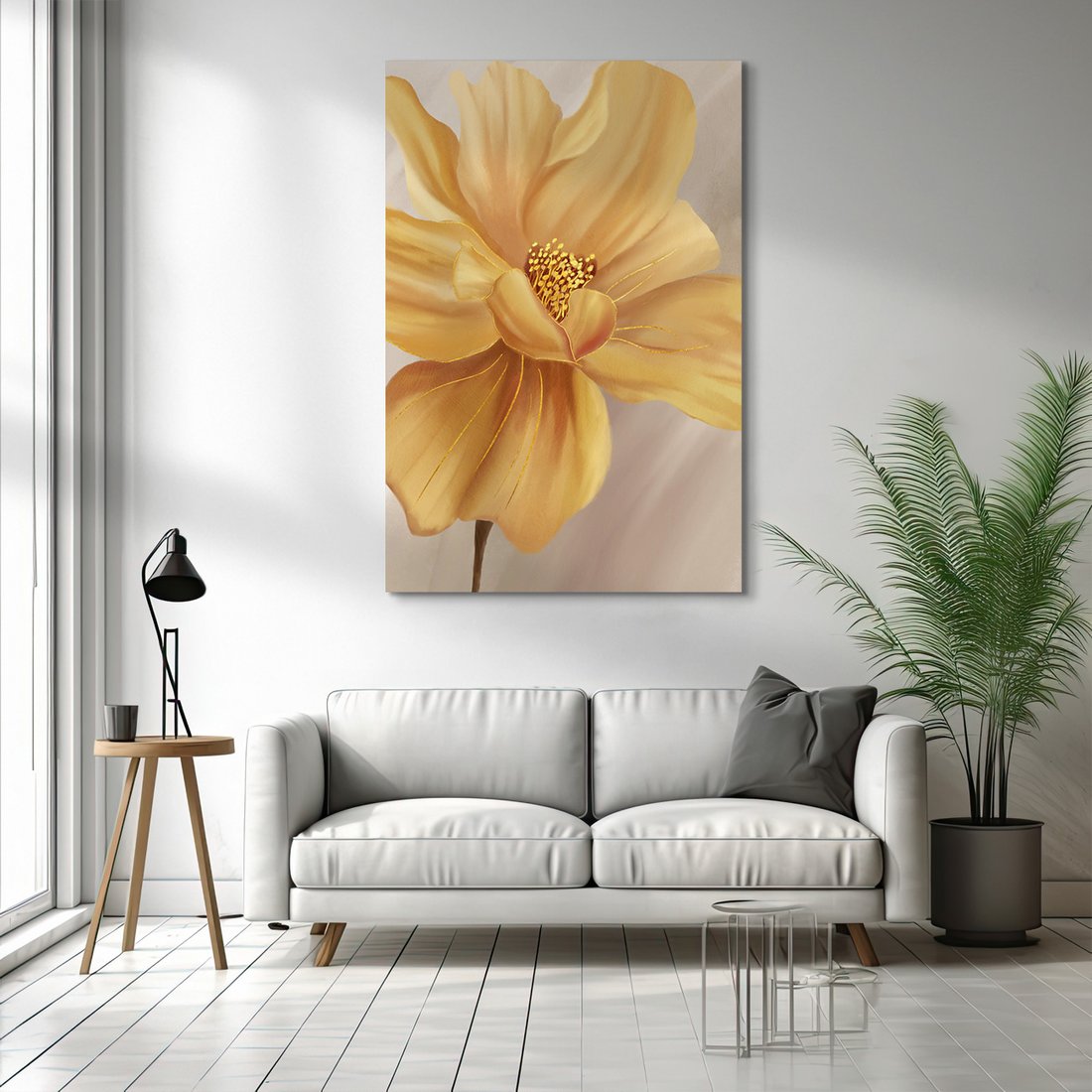 Obraz na płótnie - kwiat, złoty, dekoracja