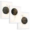 Zestaw obrazy w ramie, plakaty - liście, kropka, abstrakcja - rama biała