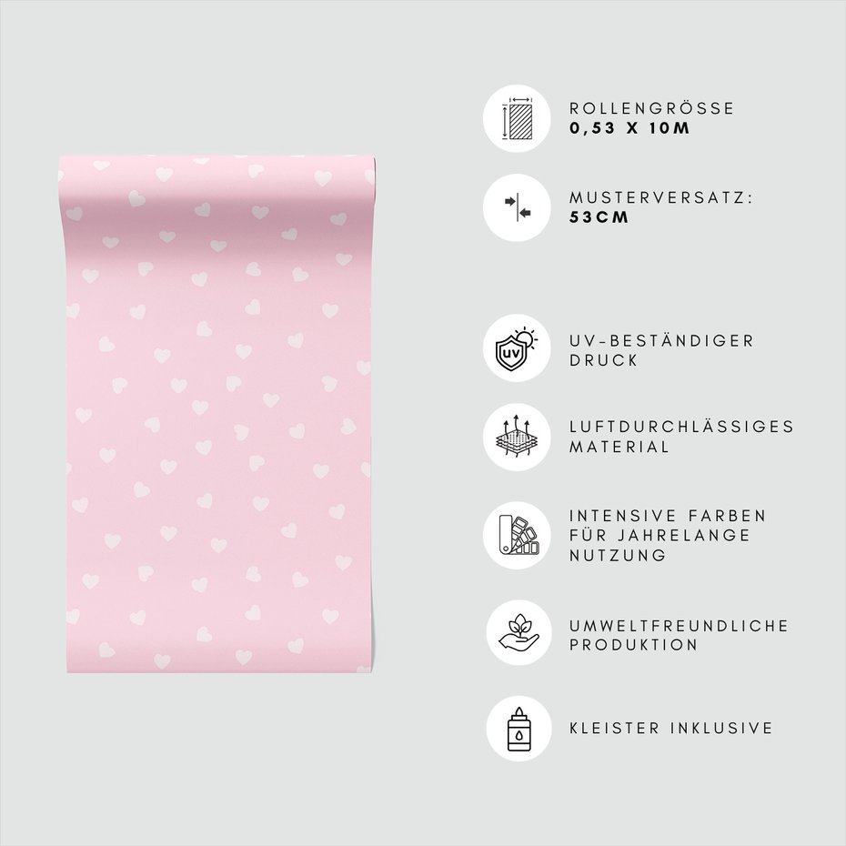 Tapeta - dziecięca, serca, tło,