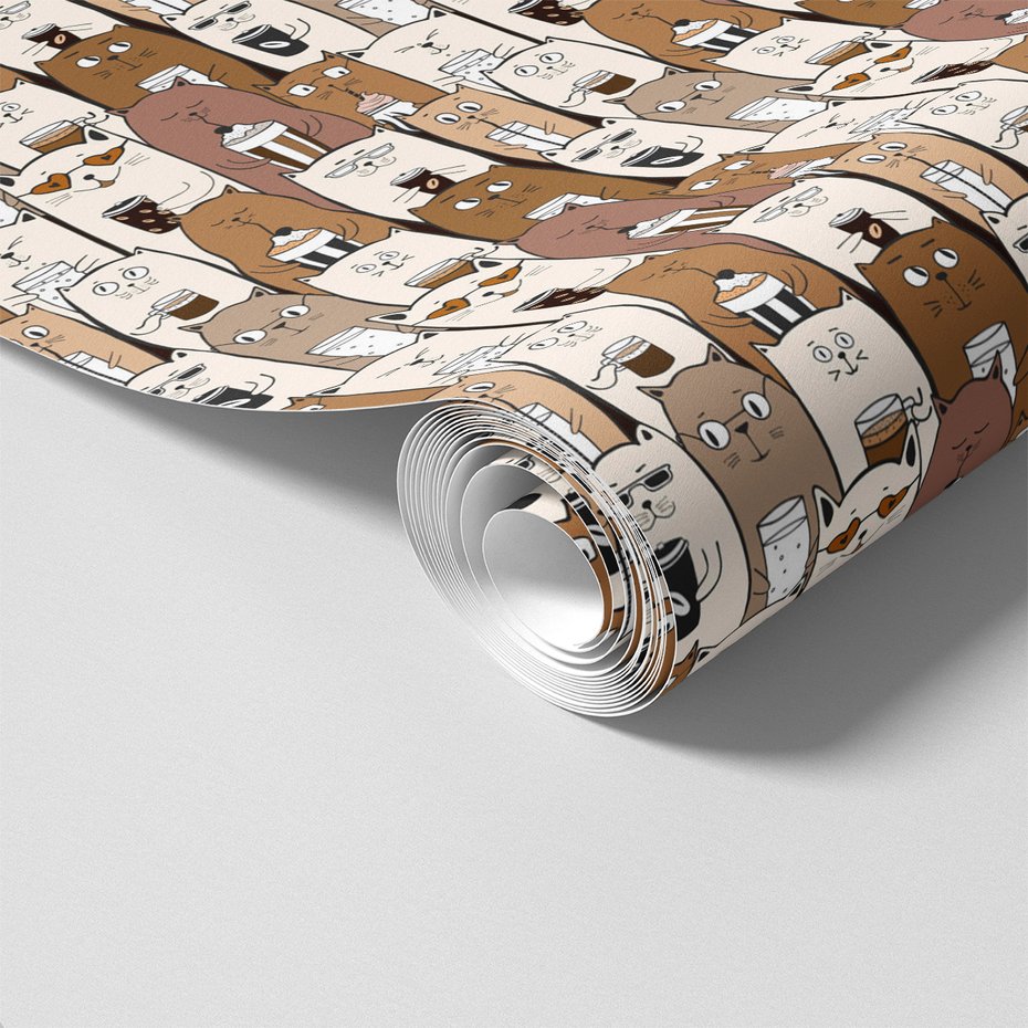 Tapeta - koty, napoje, okulary