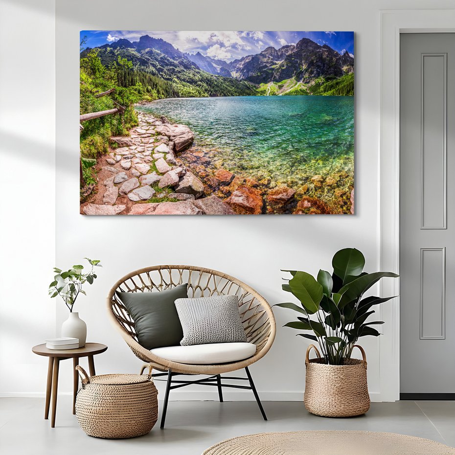 Obraz na płótnie - góry, jezioro, krajobraz