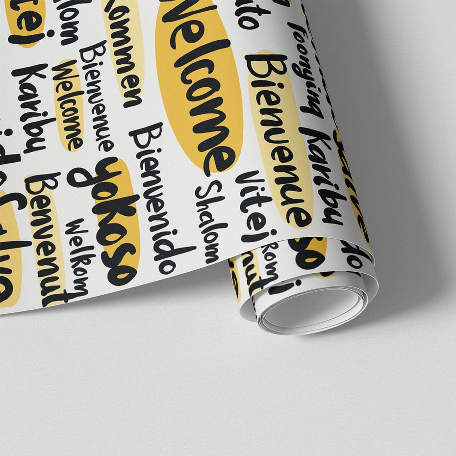 Tapeta - napisy, powitanie, języki