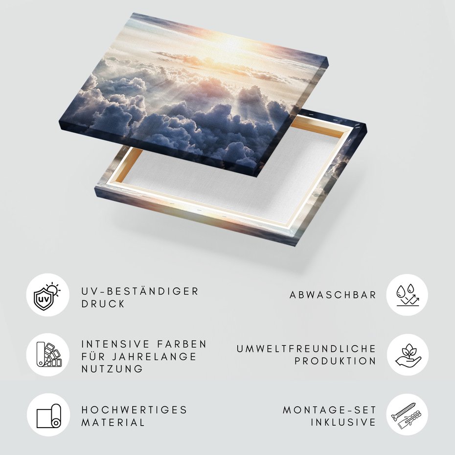 Obraz na płótnie - niebo, chmury, słońce