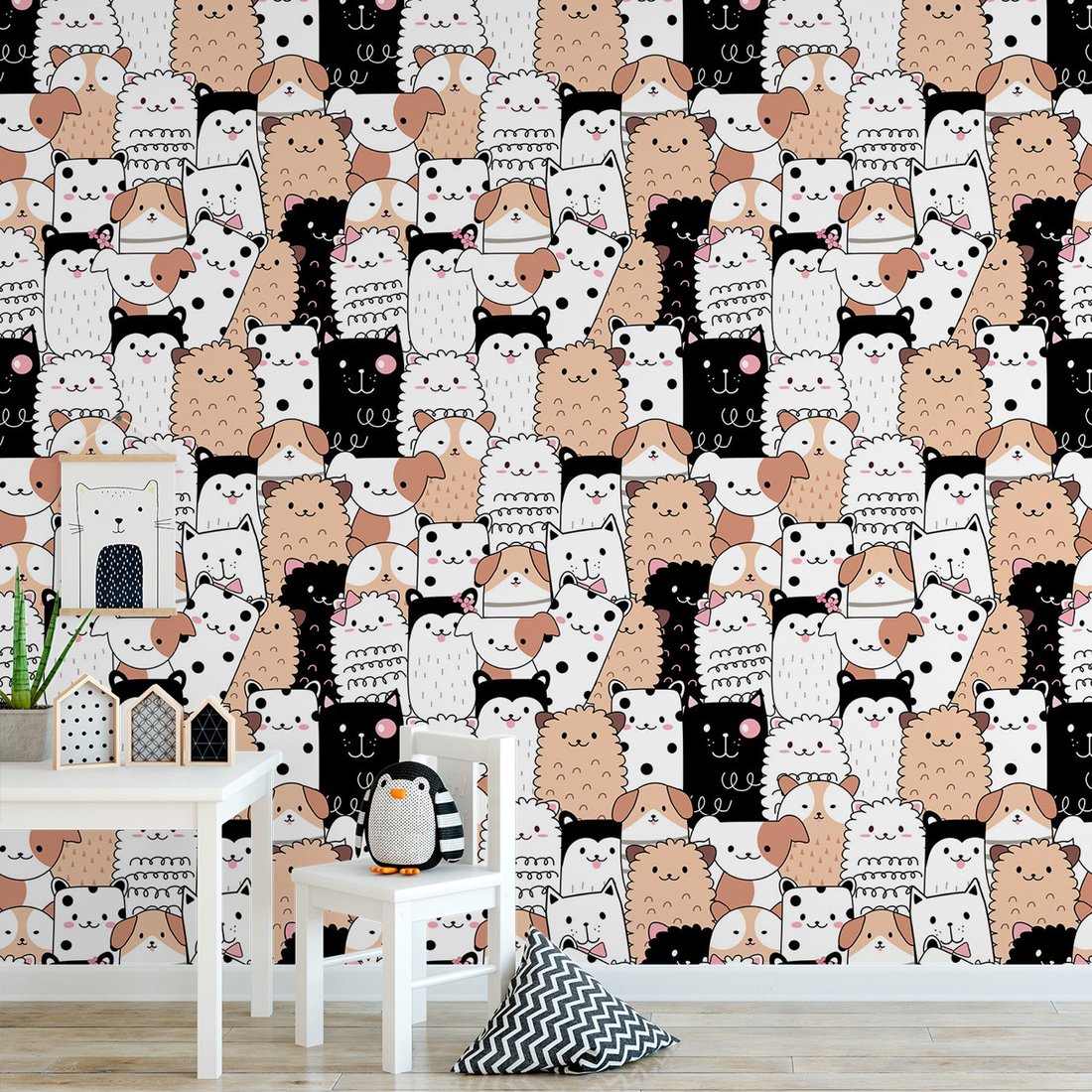 Tapeta - dziecięca, psy, koty,