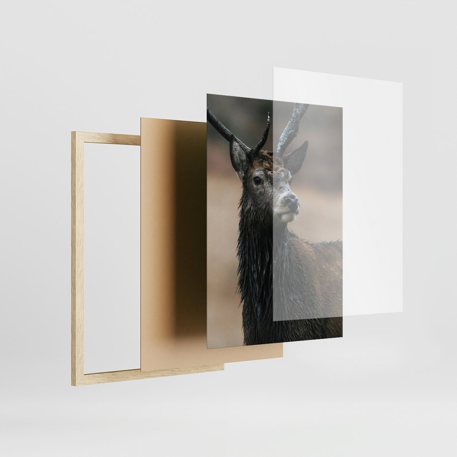 Zestaw obrazy w ramie, plakaty - las, drewno, natura - rama drewno