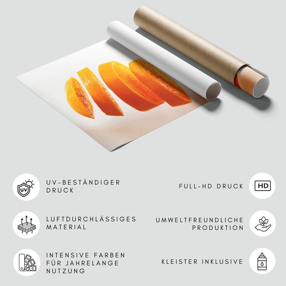 Fototapeta - pomarańcza, plasterki, owoce