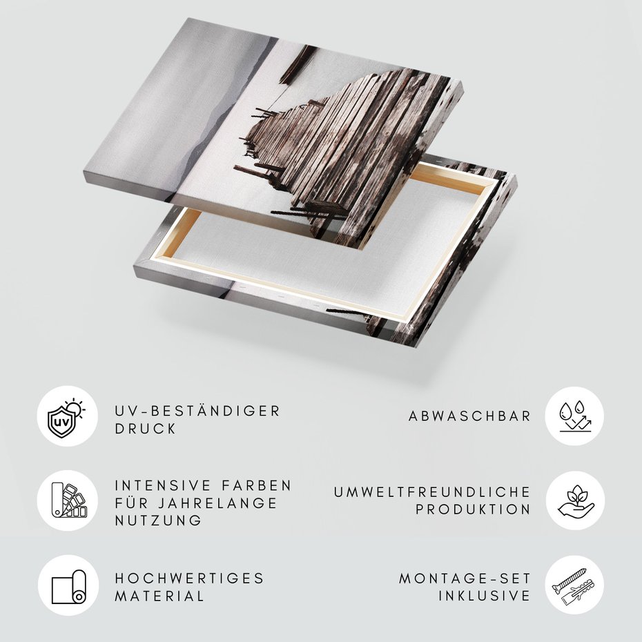 Obraz na płótnie - pomost, woda, łódka