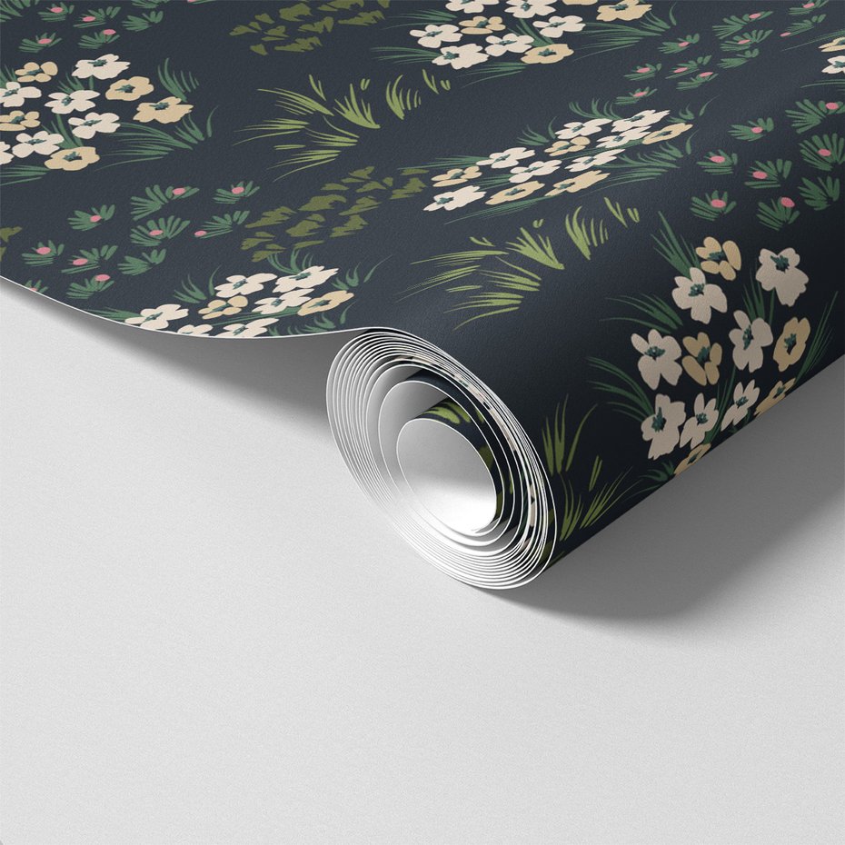 Tapeta - kwiaty, trawa, wzór