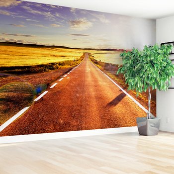 Fototapeta - droga, krajobraz, pola