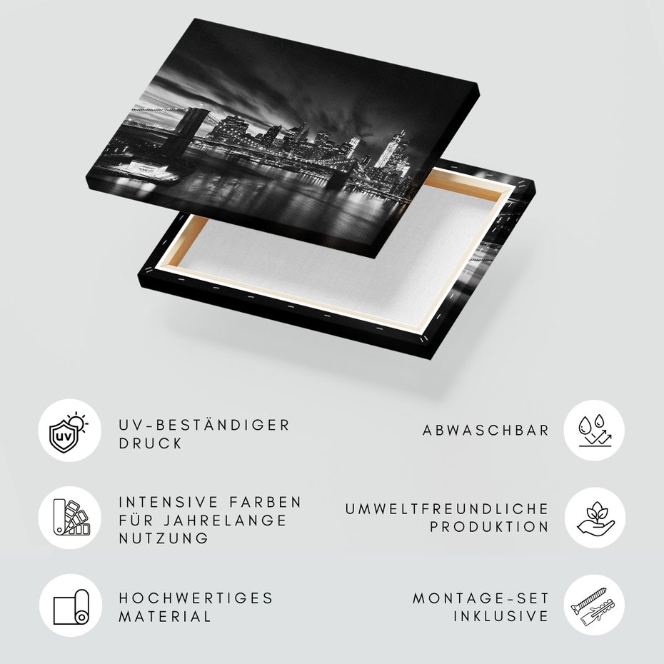 Obraz na płótnie - miasto, most, noc