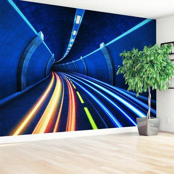 Fototapeta - tunel, światła, droga