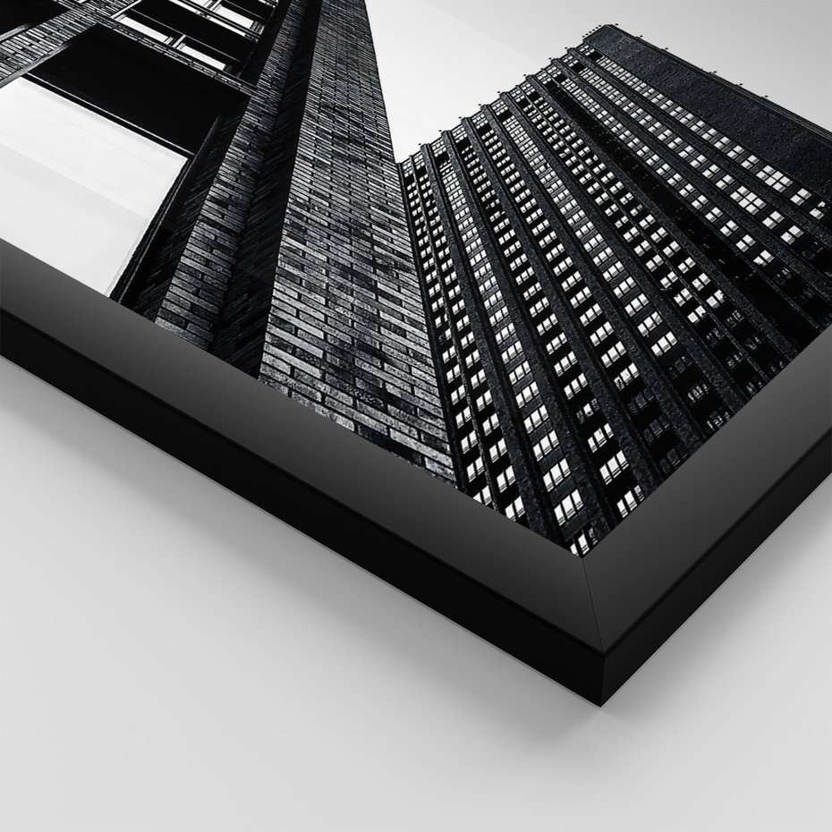 Zestaw obrazy w ramie, plakaty - architektura, budynki, miejski - rama czarna