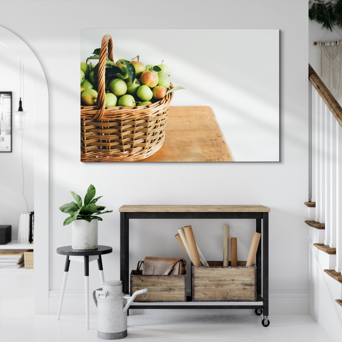 Obraz na płótnie - jabłka, koszyk, owoce