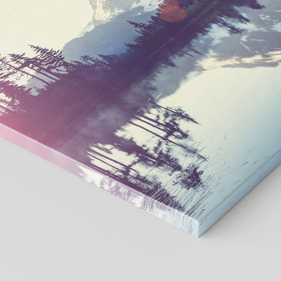 Obraz na płótnie - góry, jezioro, las