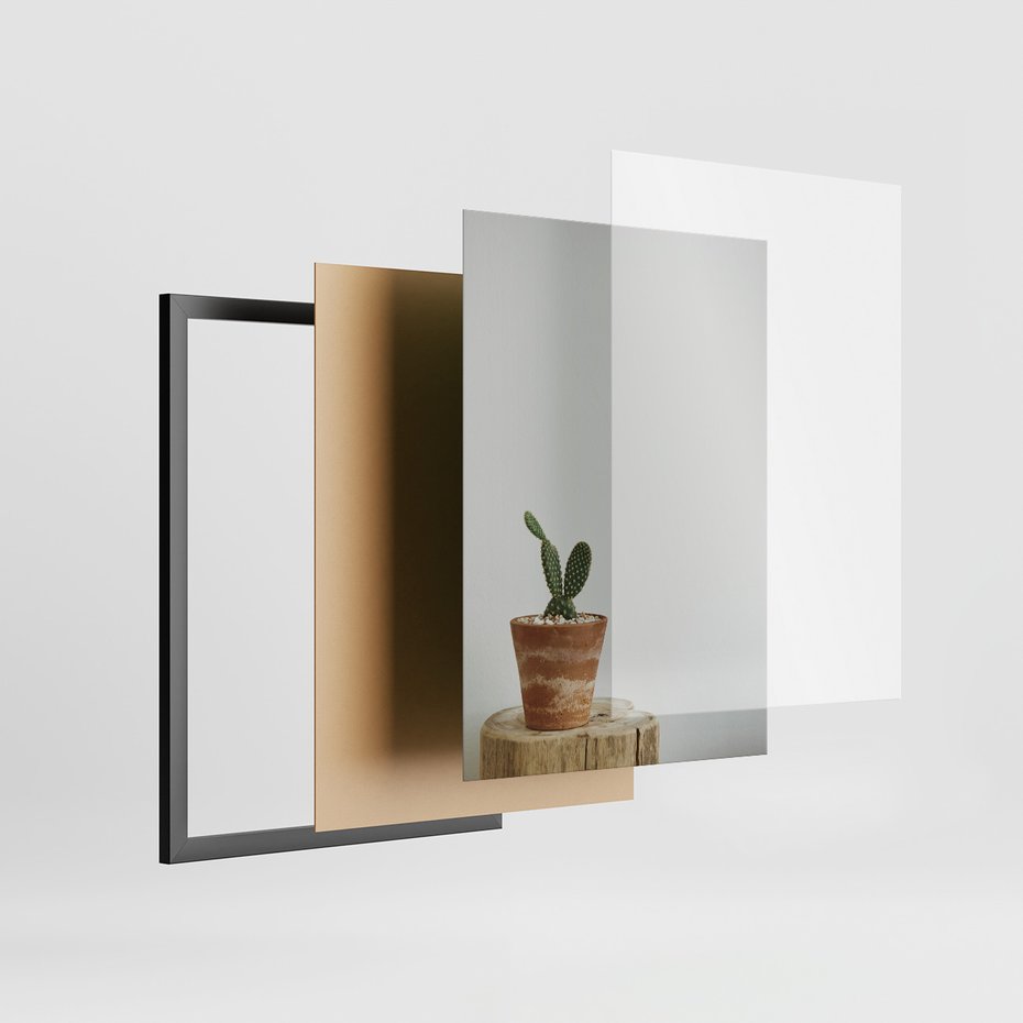 Zestaw obrazy w ramie, plakaty - kaktusy, sukulenty, rośliny - rama czarna