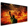 Obraz na płótnie - Statua Wolności, Mur, Czerwony