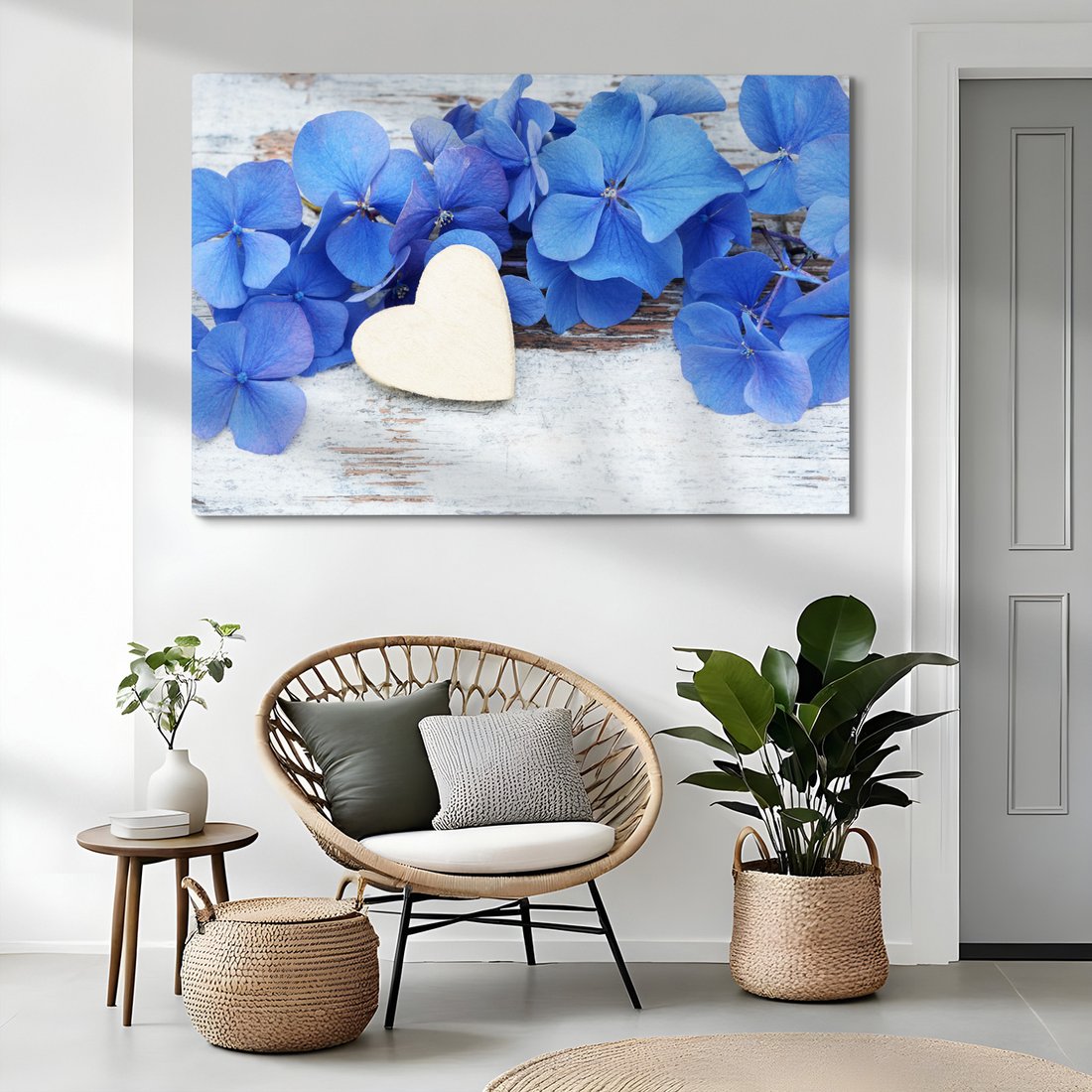 Obraz na płótnie - hortensje, kwiaty, serce