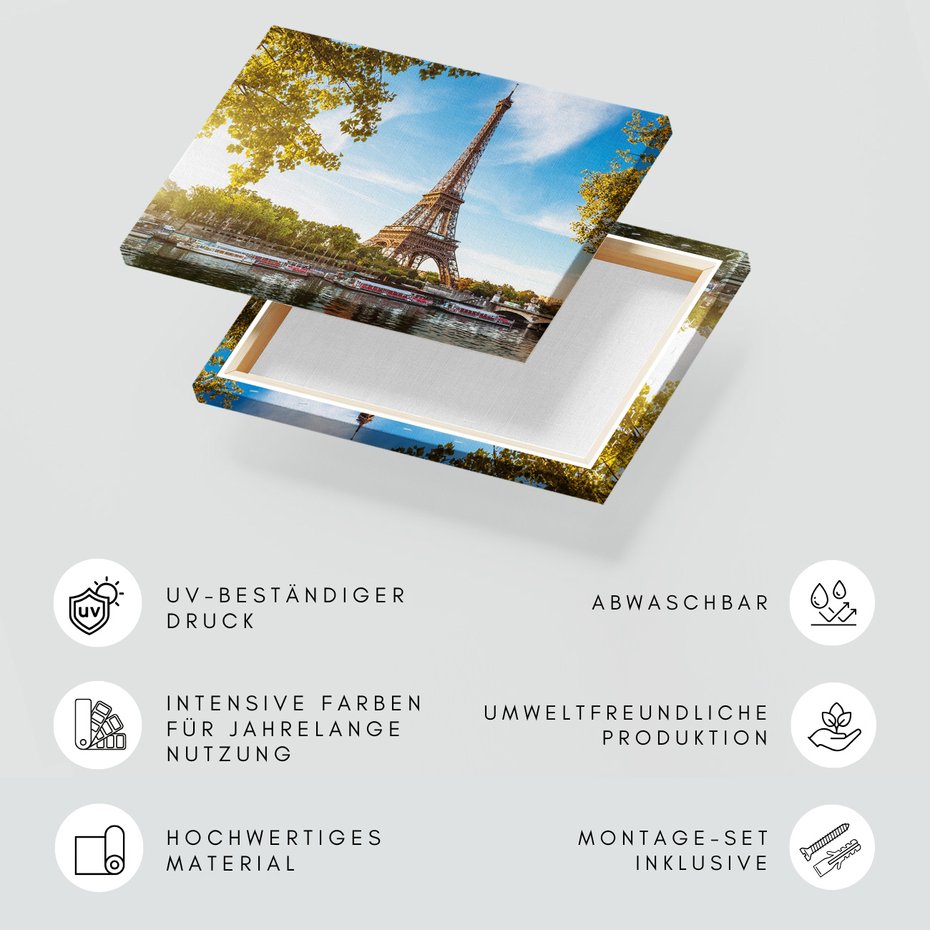 Obraz na płótnie - Wieża Eiffla, Paryż, rzeka