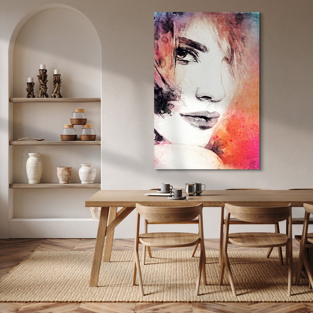 Obraz na płótnie - portret, akwarela, kobieta