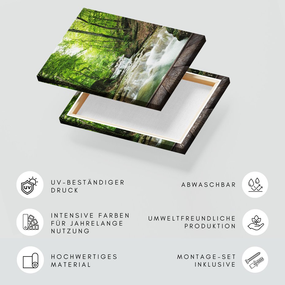 Obraz na płótnie - las, wodospad, natura