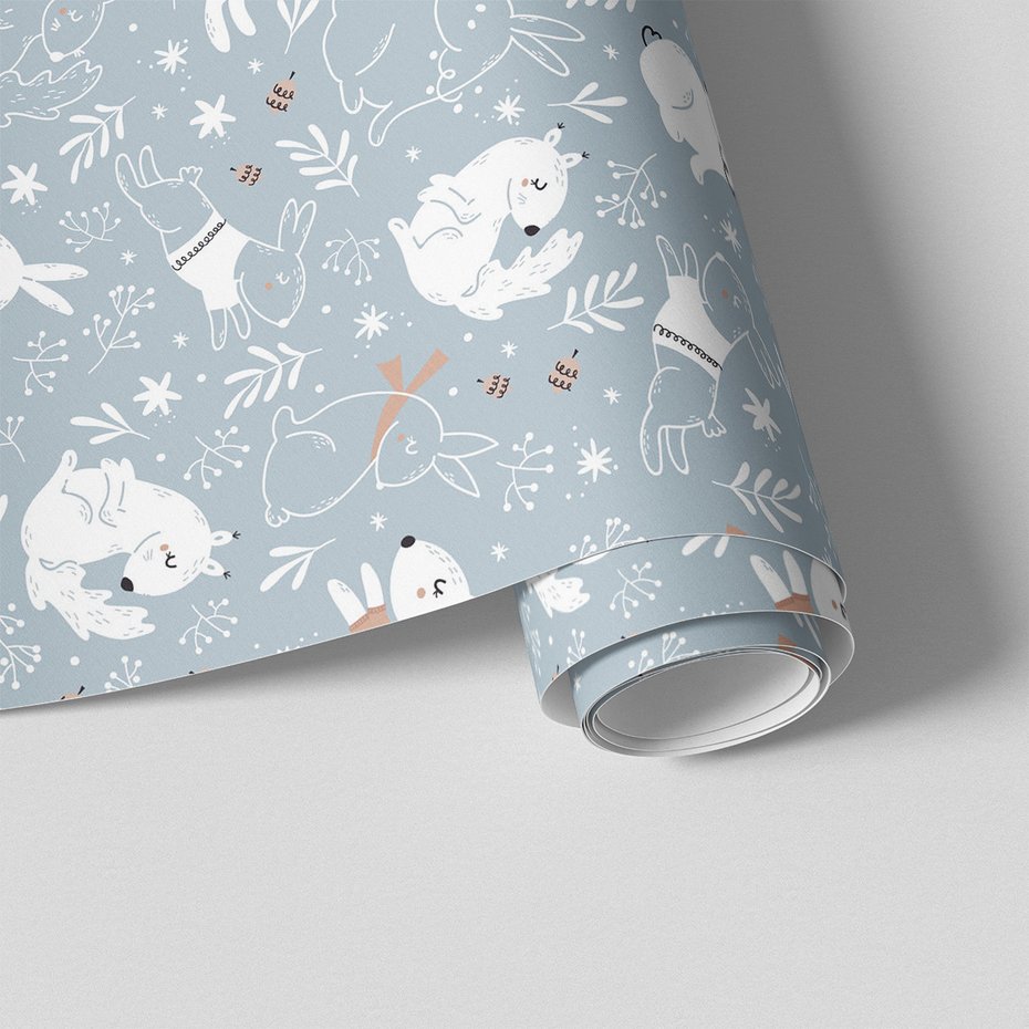 Tapeta - dziecięca, króliki, wiewiórki, liście