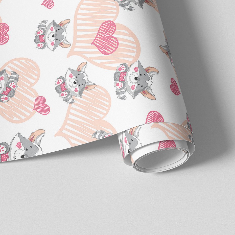 Tapeta - dziecięca, szop, serca