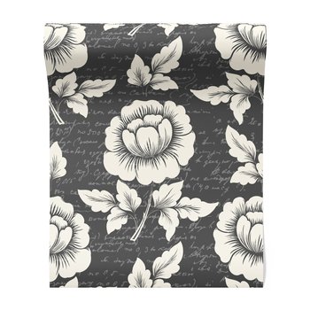 Tapeta - kwiaty, ornamenty, pismo