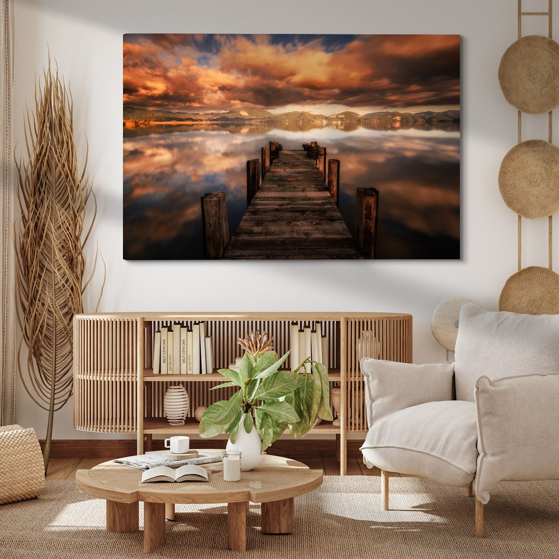 Obraz na płótnie - pomost, jezioro, krajobraz