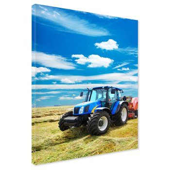 Obraz na płótnie - traktor, pole, niebo