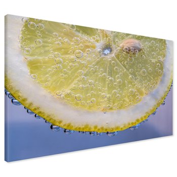 Obraz na płótnie - cytryna, bąbelki, napój