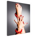 Obraz na płótnie - ręka, noga, czerwony