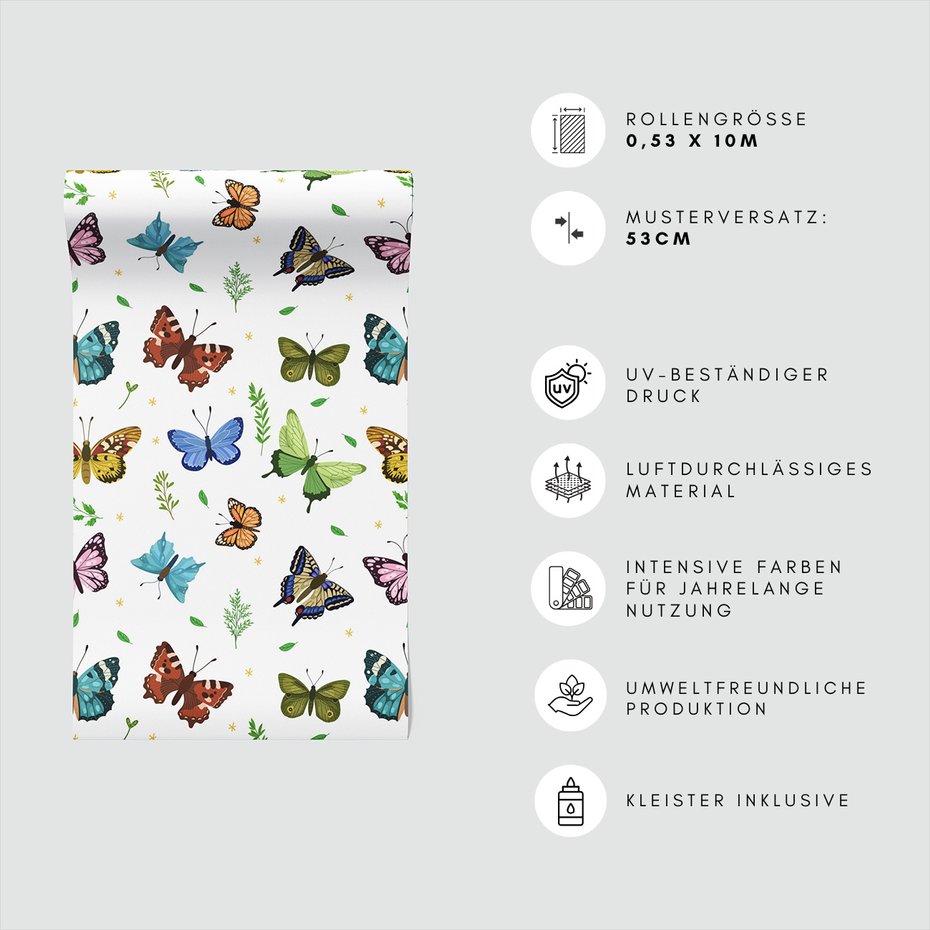 Tapeta - motyle, liście, natura