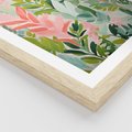Zestaw obrazy w ramie, plakaty - kwiaty, liście, rośliny - rama drewno