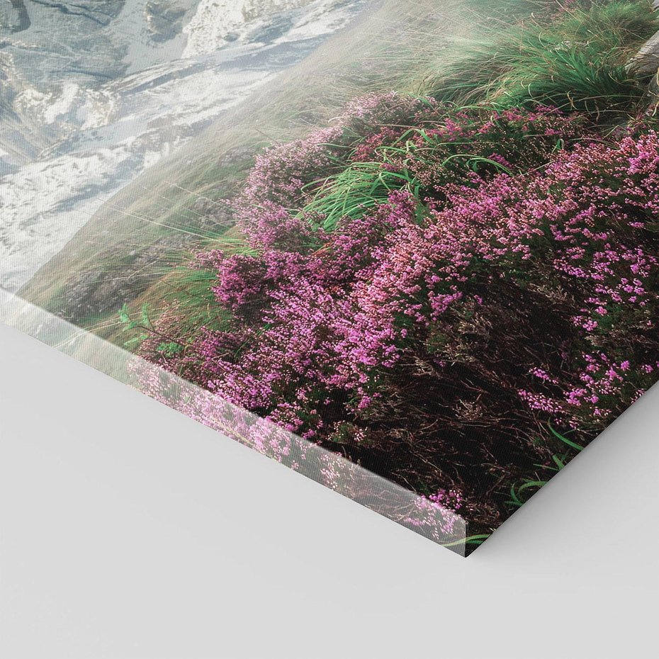 Obraz na płótnie - góry, kamienie, kwiaty