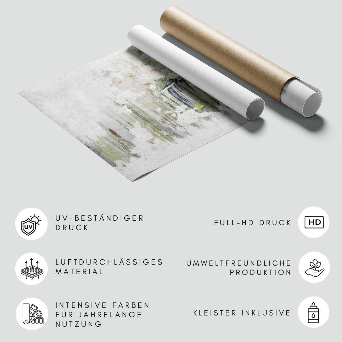 Fototapeta - loft, kwiaty, mural