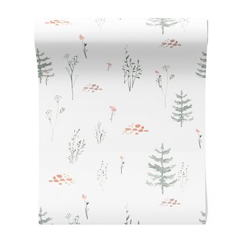 Tapeta - las, kwiaty, drzewa