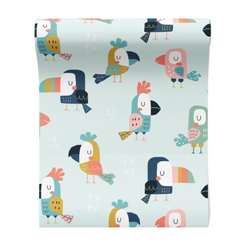 Tapeta - dziecięca, papuga, ptak, grafika