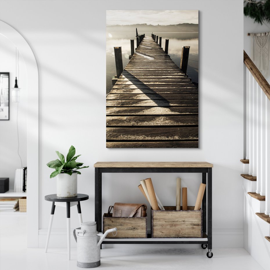 Obraz na płótnie - pomost, jezioro, woda