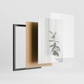 Zestaw obrazy w ramie, plakaty - rośliny, wnętrze, dekoracje - rama czarna