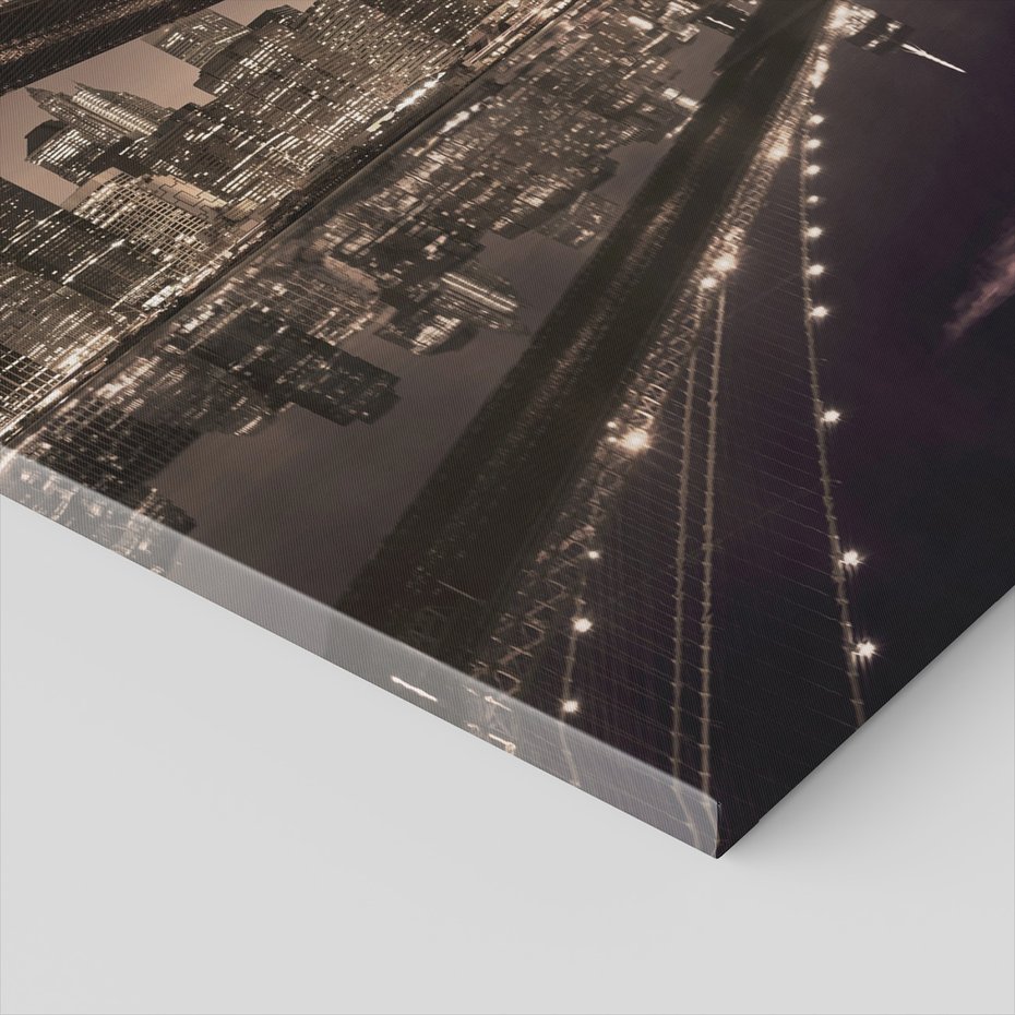 Obraz na płótnie - most, miasto, noc