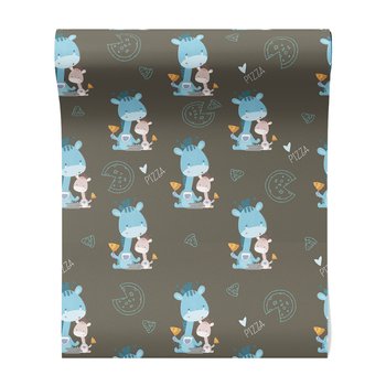 Tapeta - dziecięca, żyrafy, pizza, tło