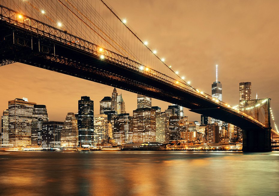 Fototapeta - most, miasto, noc