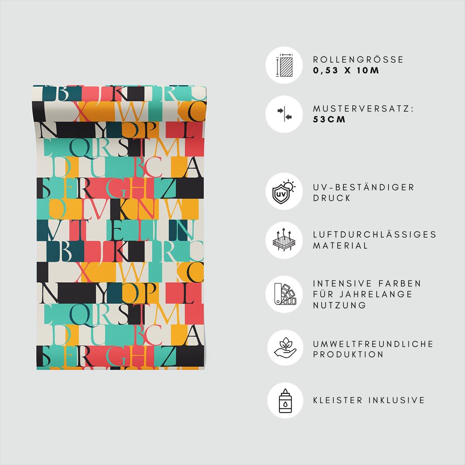 Tapeta - litery, alfabet, bloki